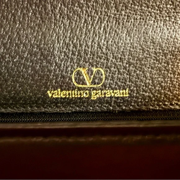 Valentino Garavani Black Leather Crossbody Shoulder Bag